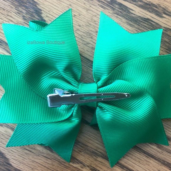 Green 5" Deluxe Bow   HANDCRAFTED  (2) - Picture 2 of 3